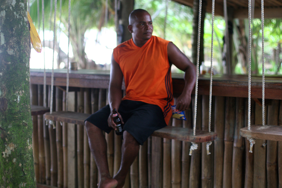 a little food and drink bar on the beach