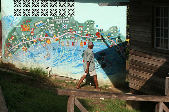a mural of the town, Bstimentos